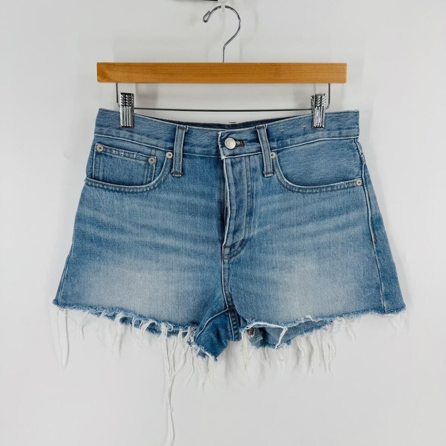 Madewell Medium Wash Cut Off Relaxed Denim Shorts Closet Staple Size 25