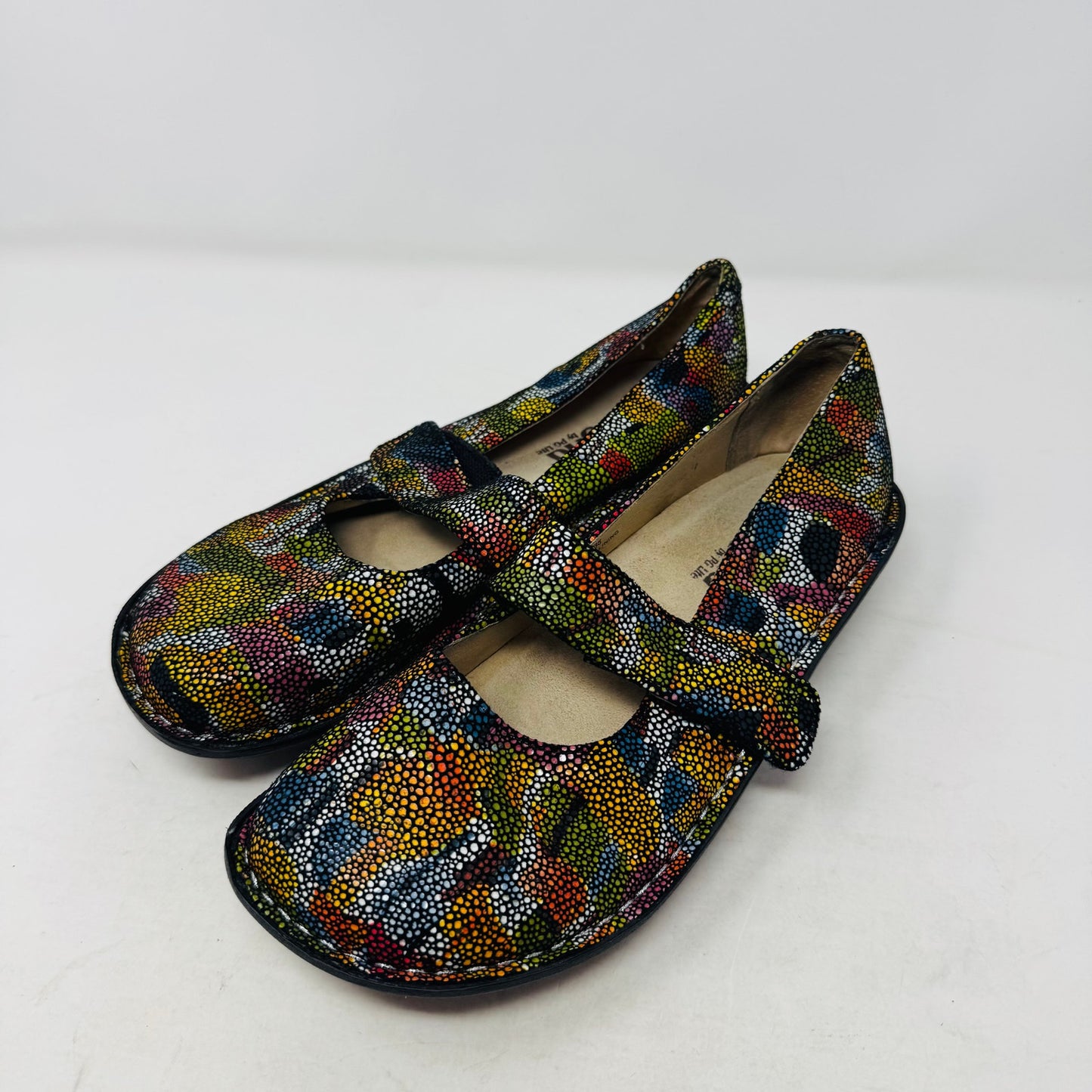 Alegria Feliz Mary Jane Flats Multicolor Comfort Leather Shoes Size 38