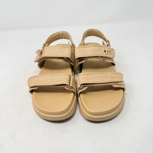 A New Day Raffia Platform Sandals Beige Tan Size 7 Strappy Comfort Lug Sole