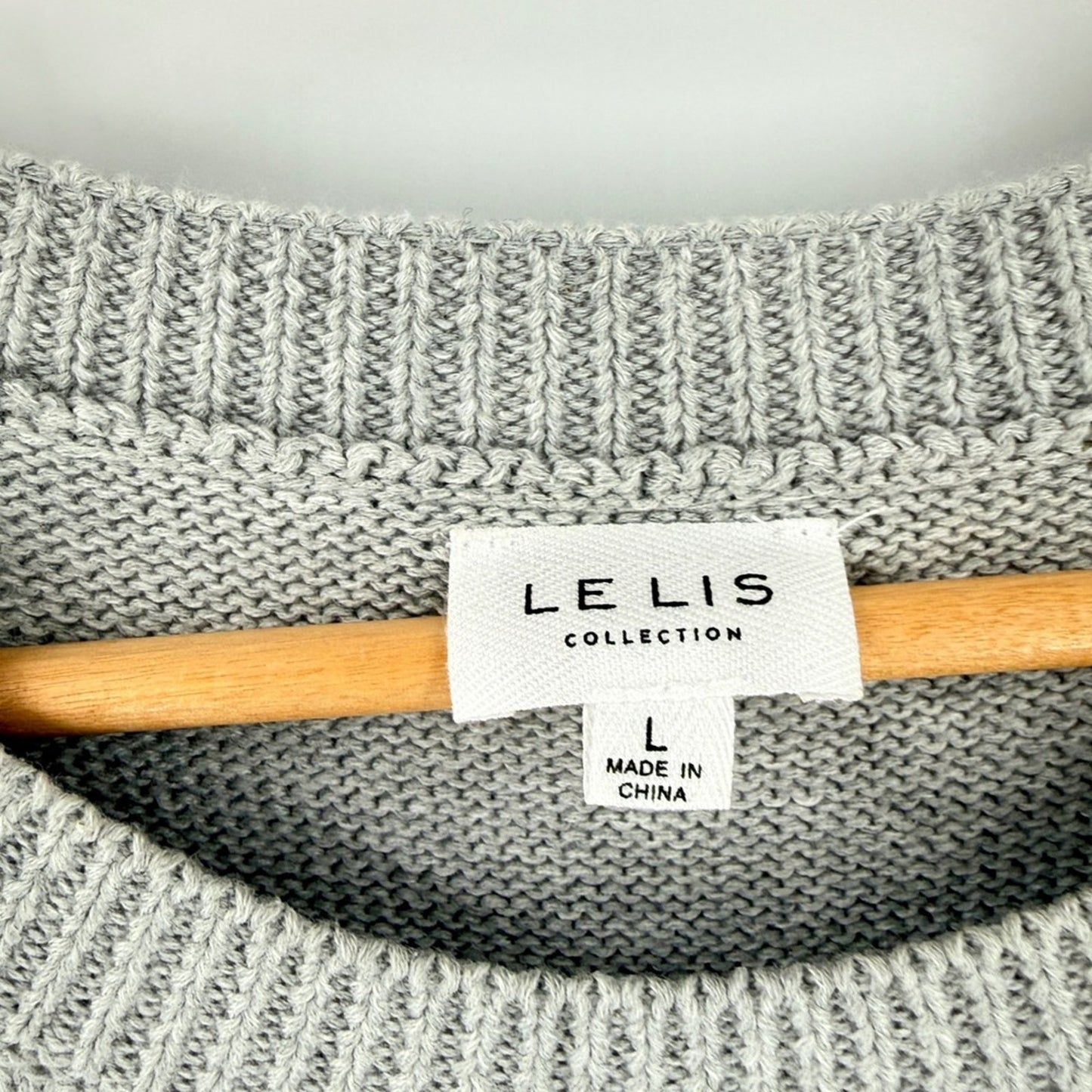 Le Lis Sweater Vest Grey Large American Flag Knit Sleeveless Patriotic Preppy