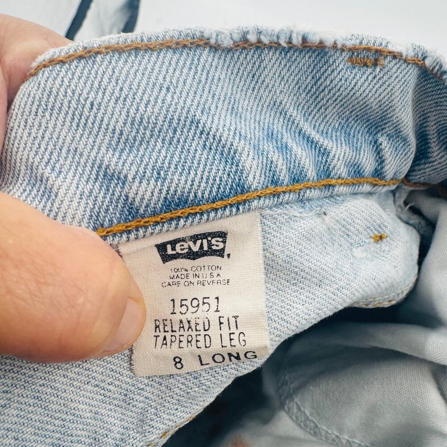 Vintage Levi’s Orange‎ Tab High Rise Straight Leg Jeans 8 Long Light Wash