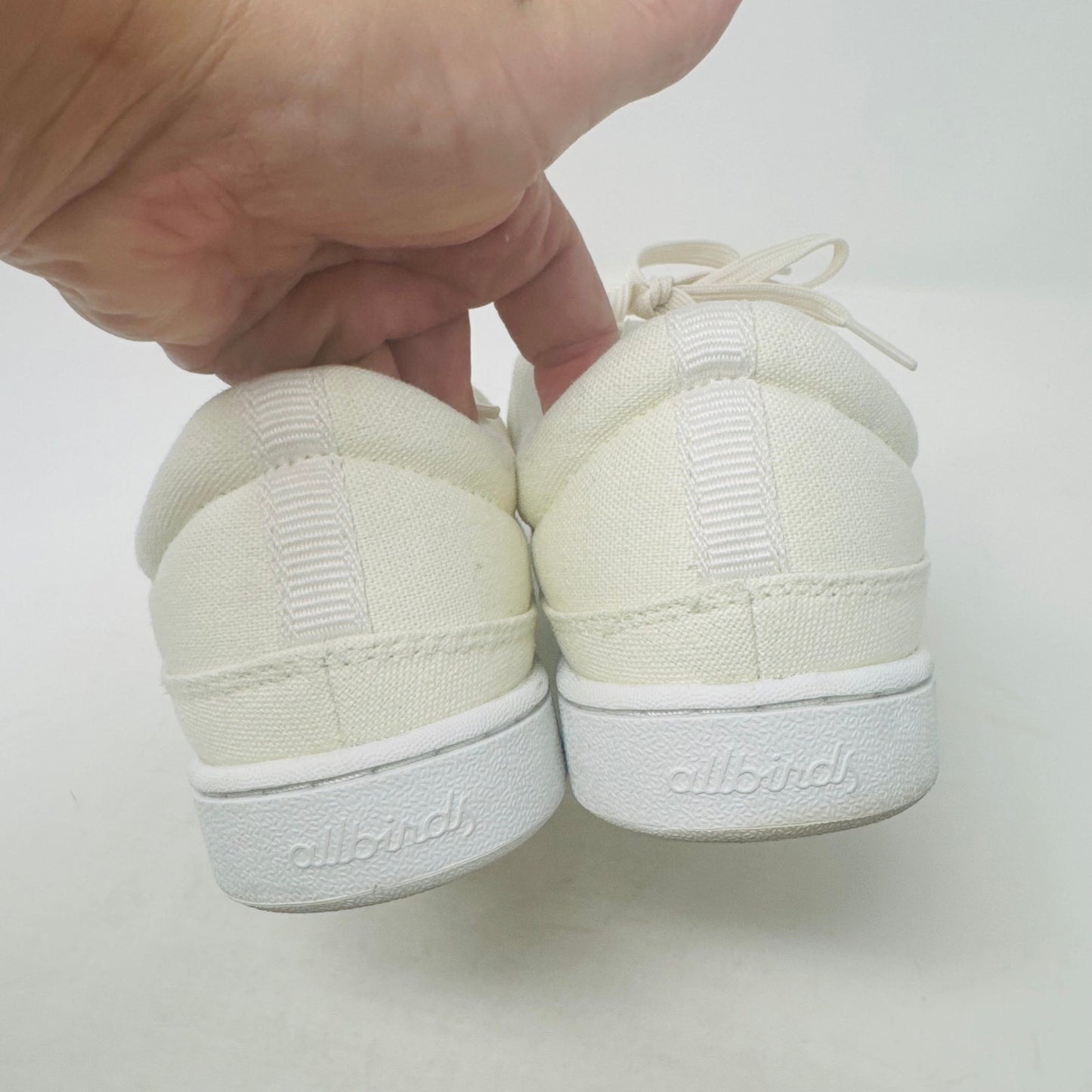 Allbirds Canvas Pacers Sneakers White Eco-Friendly Casual Shoes Lace Up Size 7