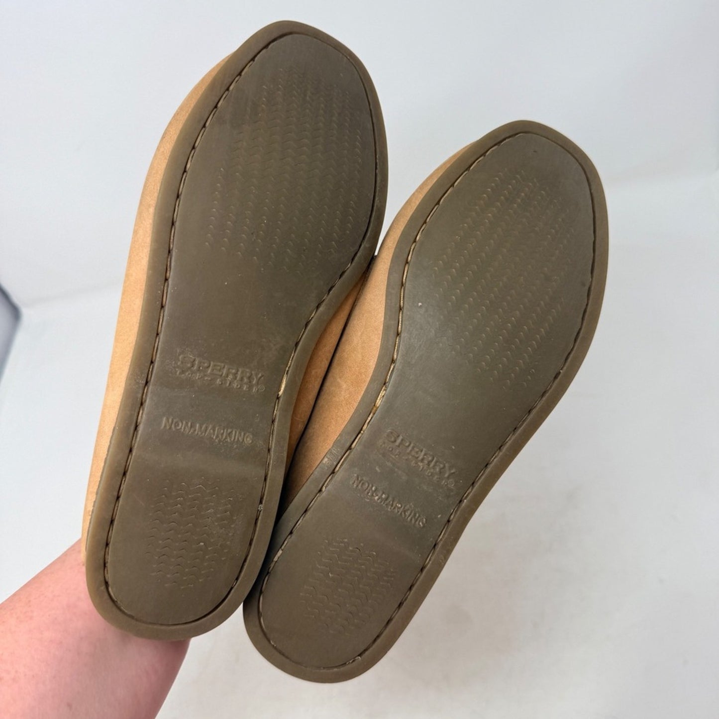 Sperry Authentic Original Leather Boat Shoes Tan 2 Eye Moc Toe Womens 7.5W