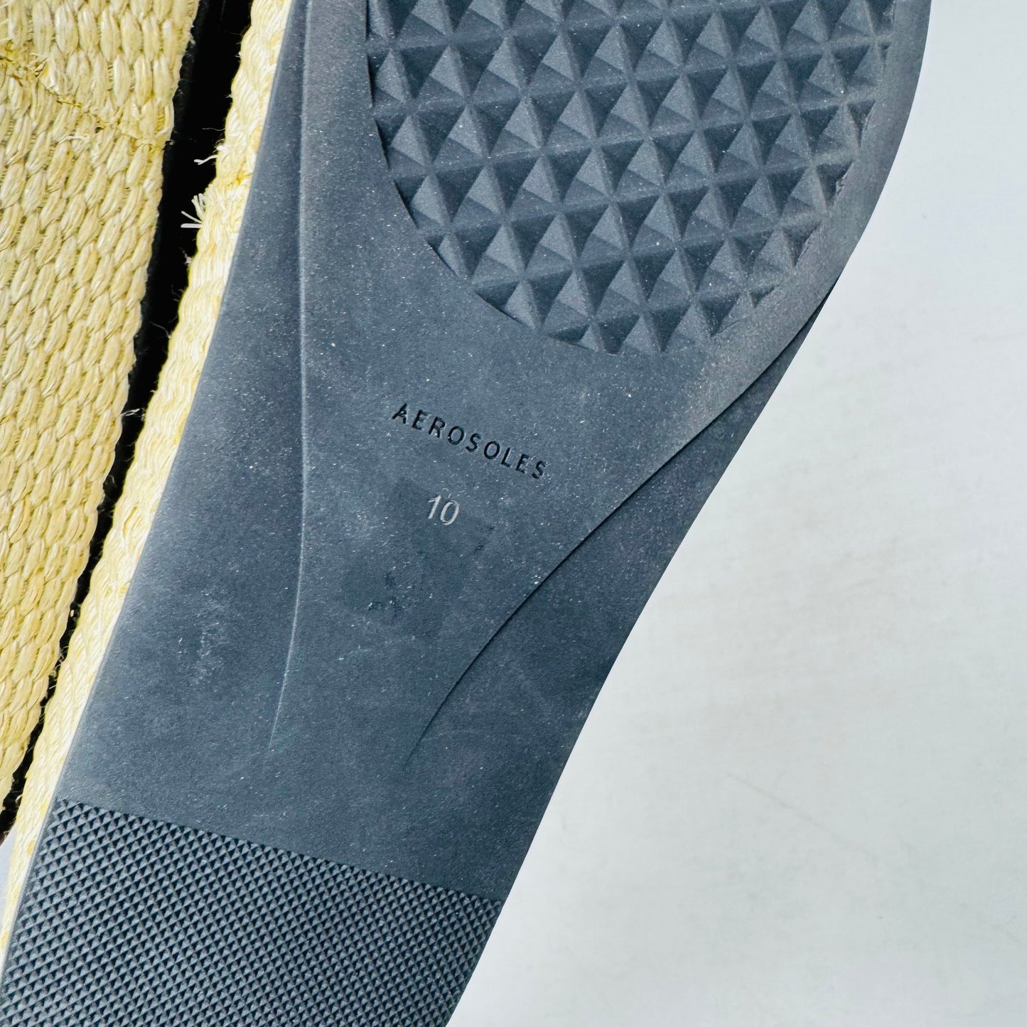 Aerosoles Women’s Size 10 Black Buckle Platform Sandals Espadrille Wedge Slides