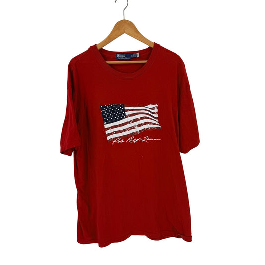 Polo Ralph Lauren American Flag Graphic T-Shirt Red 1XB Patriotic USA