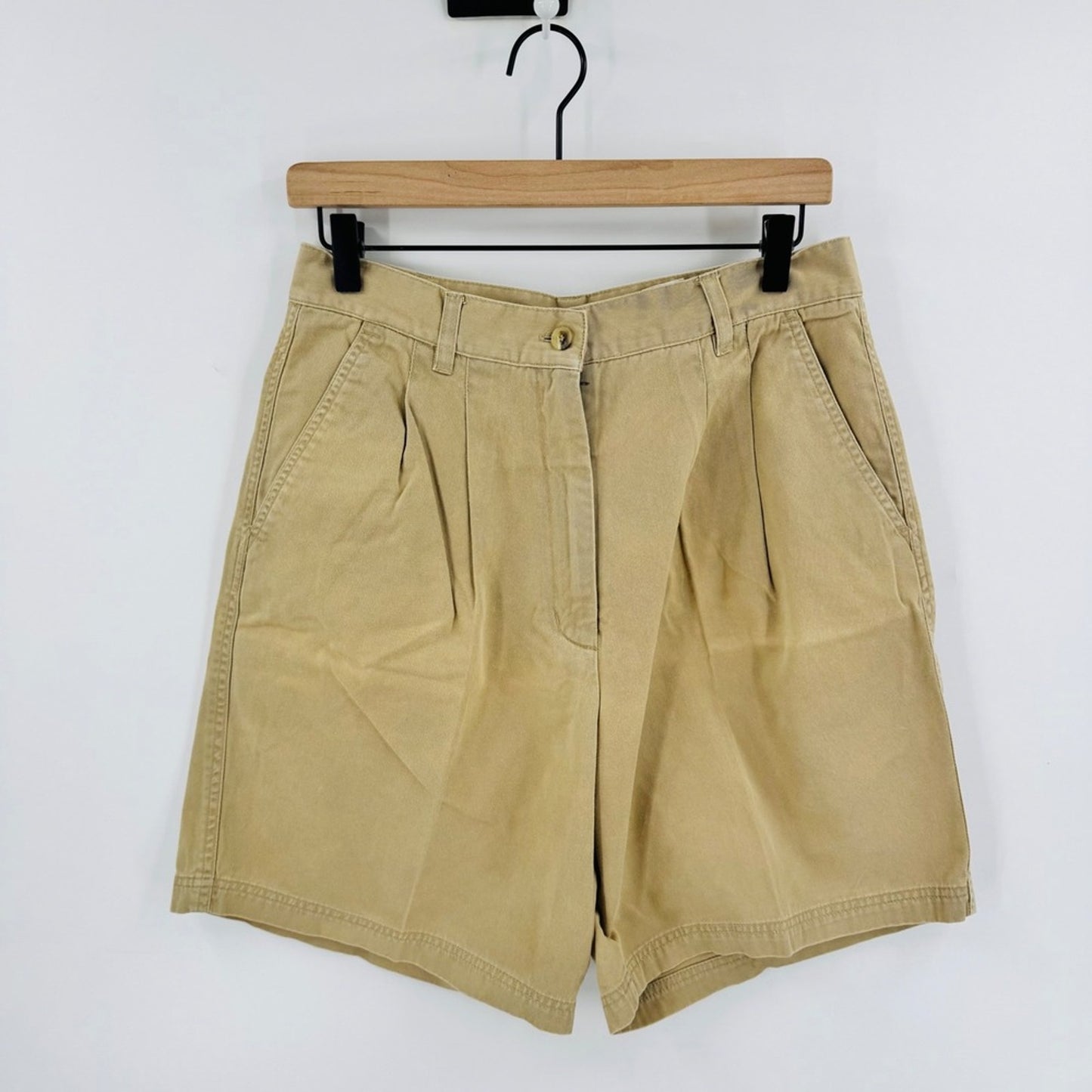 Vintage Woolrich Pleated Chino Shorts Khaki Tan 14 High Rise Cotton Heritage