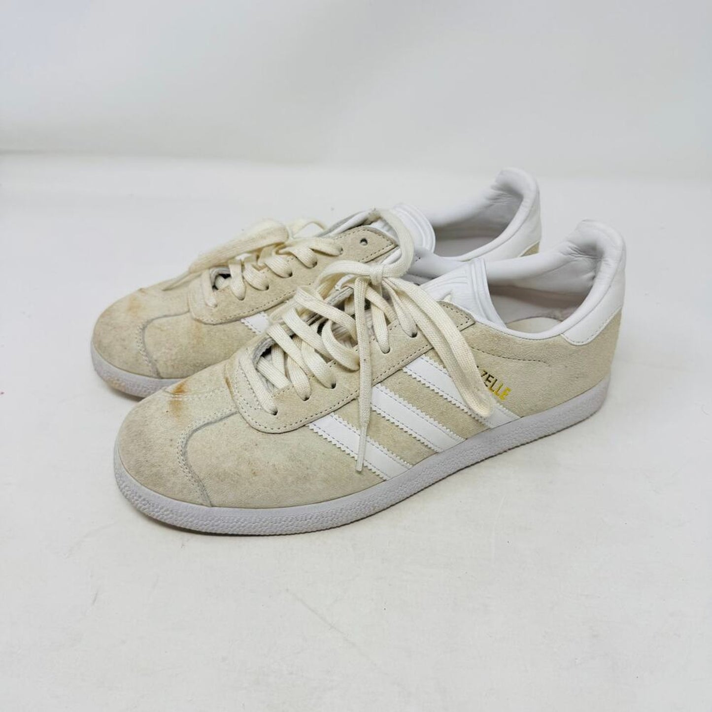 Adidas Gazelle Suede Sneakers Women’s Size‎ 7.5 Beige White Classic Retro Shoes