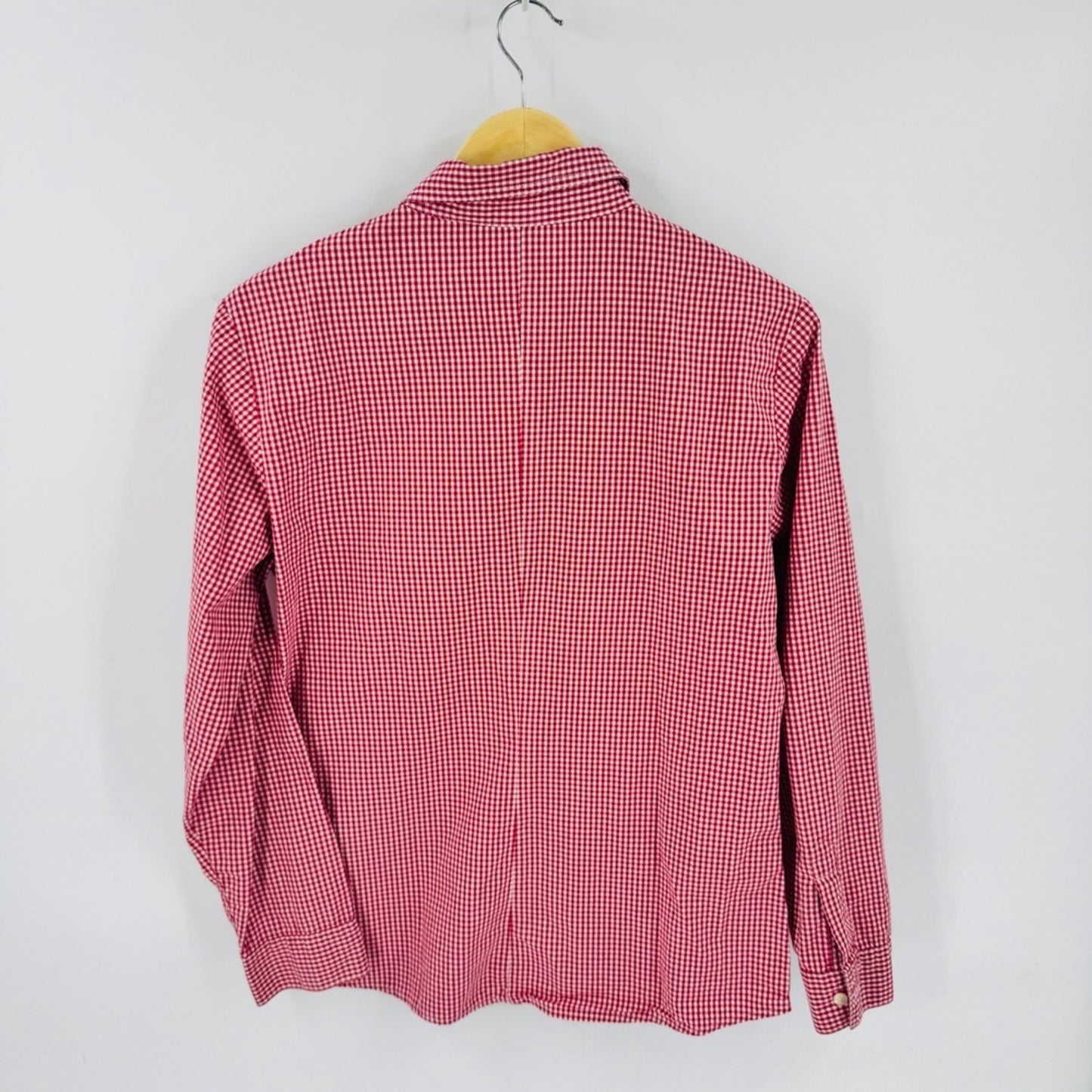 Vintage GAP Red Gingham Button Down Large 100% Cotton Americana Picnic Preppy