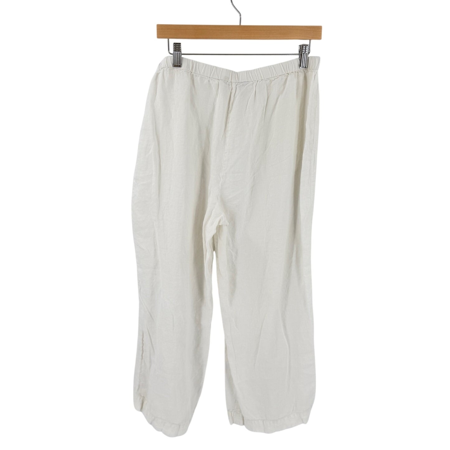 Soft Surroundings 100% Linen Pants White Petite Large Coastal Resort