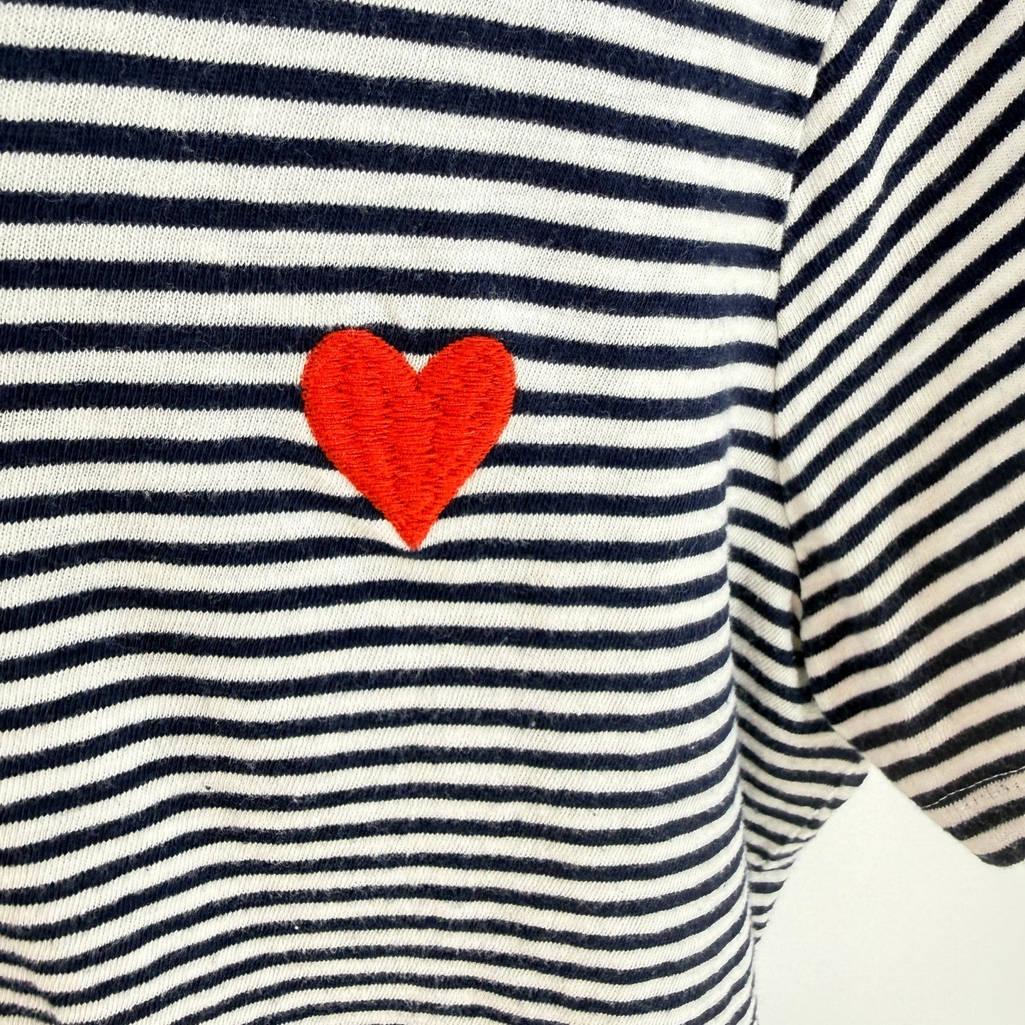 J. Crew Collector Tee Heart Stripe T-Shirt XL French Girl Coastal