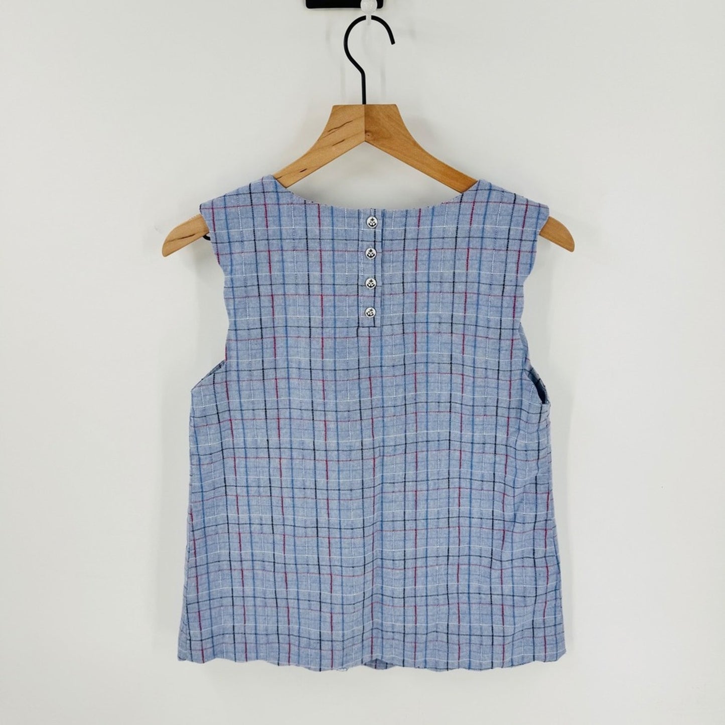 Modcloth Sleeveless Top Blue Plaid Size M Coastal Preppy Nautical Americana