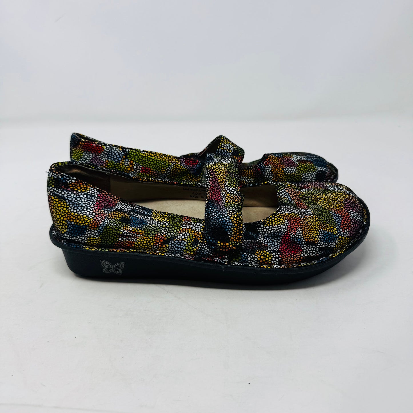 Alegria Feliz Mary Jane Flats Multicolor Comfort Leather Shoes Size 38