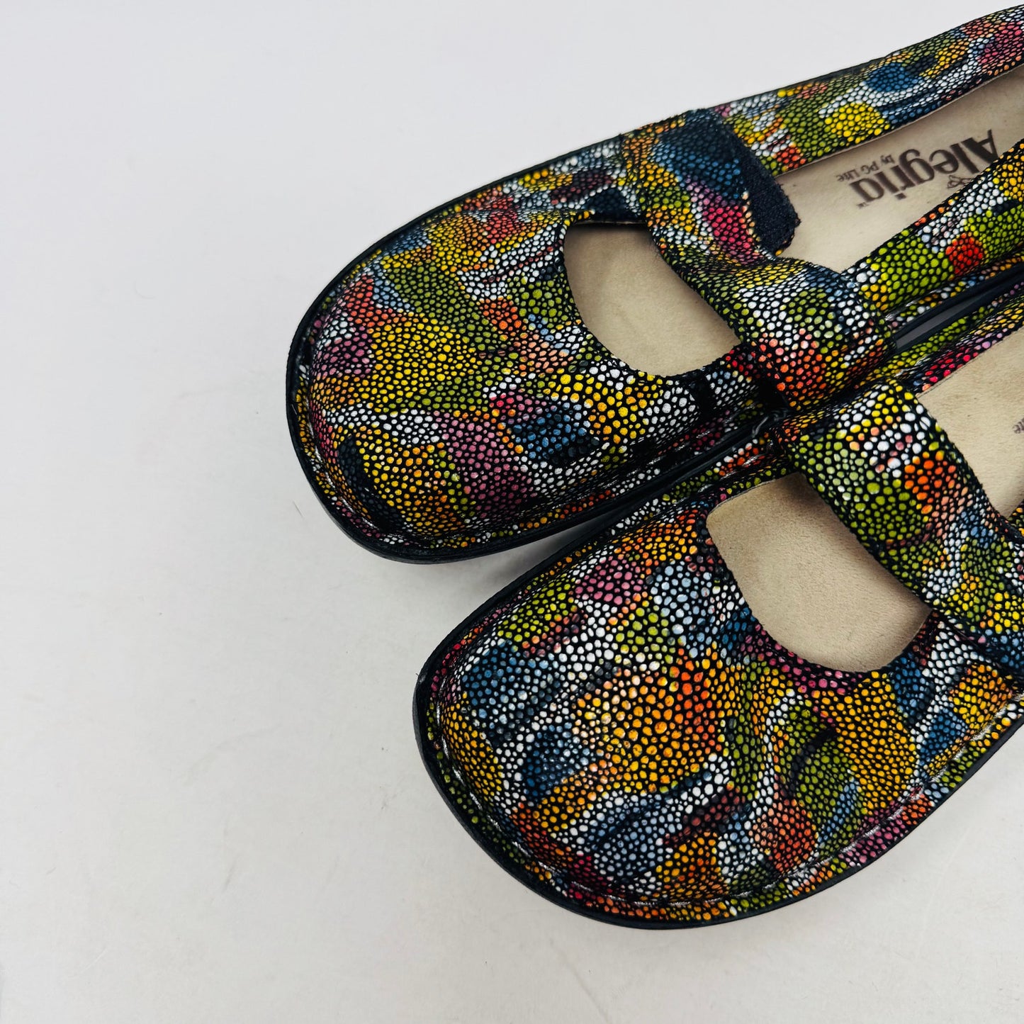 Alegria Feliz Mary Jane Flats Multicolor Comfort Leather Shoes Size 38