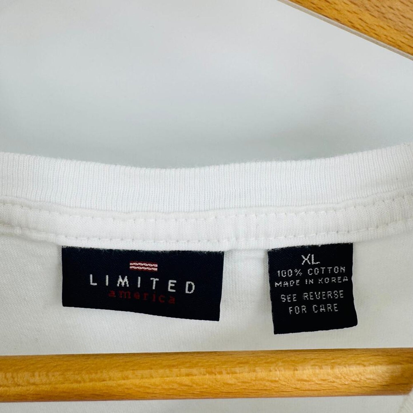Vintage 90s Limited USA 1996 Graphic Tee White XL Embroidered Cotton T-Shirt‎
