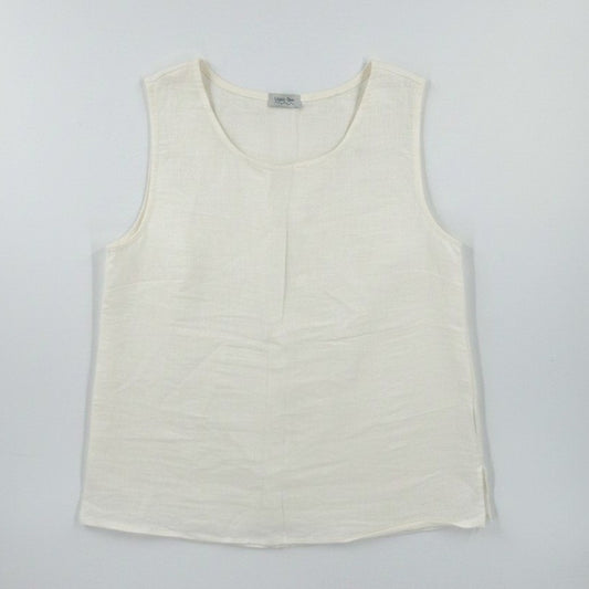 Linen Sea Sleeveless Linen Tank Top Natural Lithuania Minimalist Size L Large