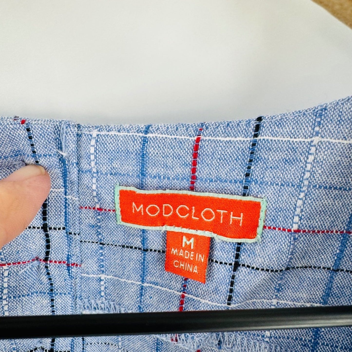 Modcloth Sleeveless Top Blue Plaid Size M Coastal Preppy Nautical Americana