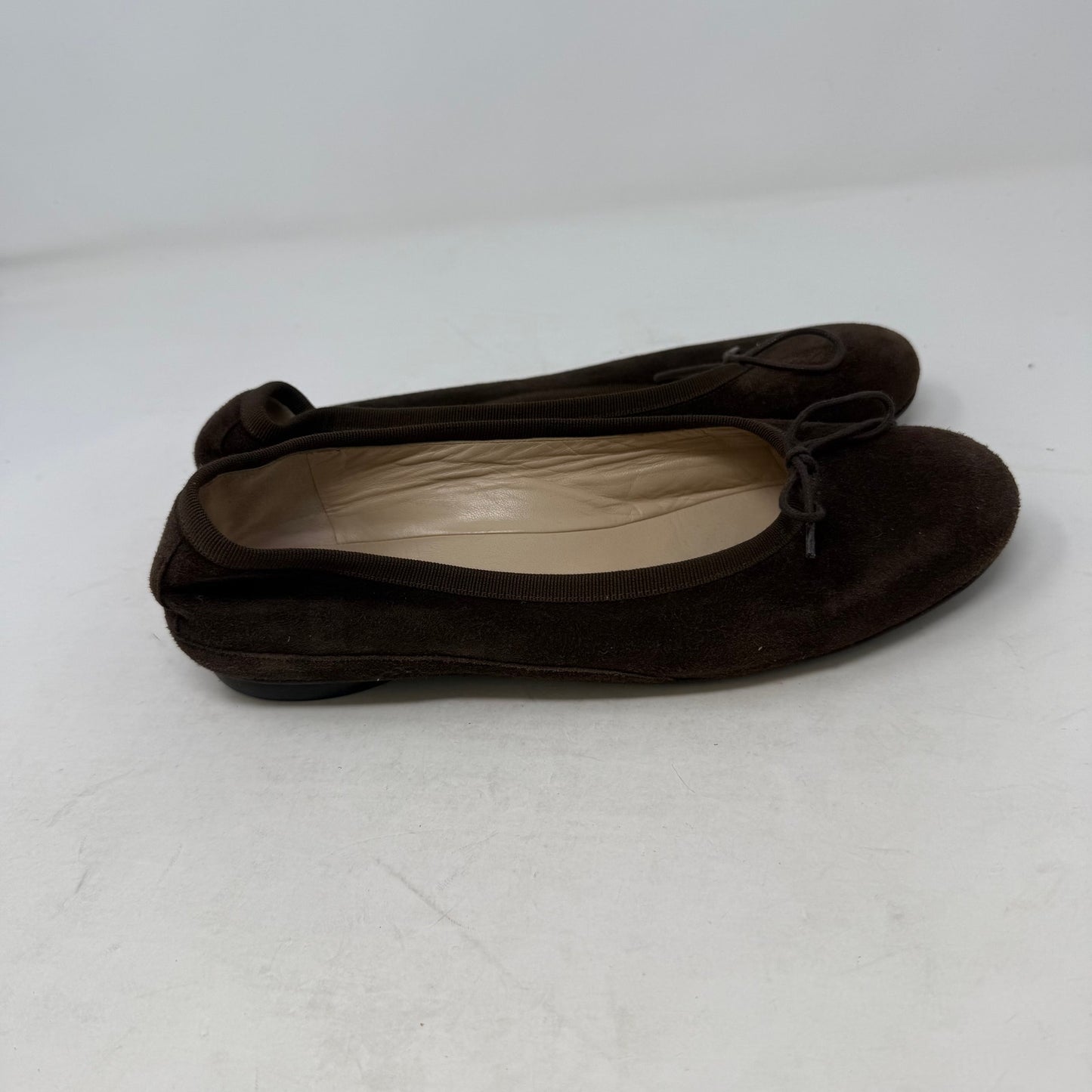 Andy Julien Ballet Flats Women’s Size 38.5 Brown Suede Round Toe Slip On Shoes