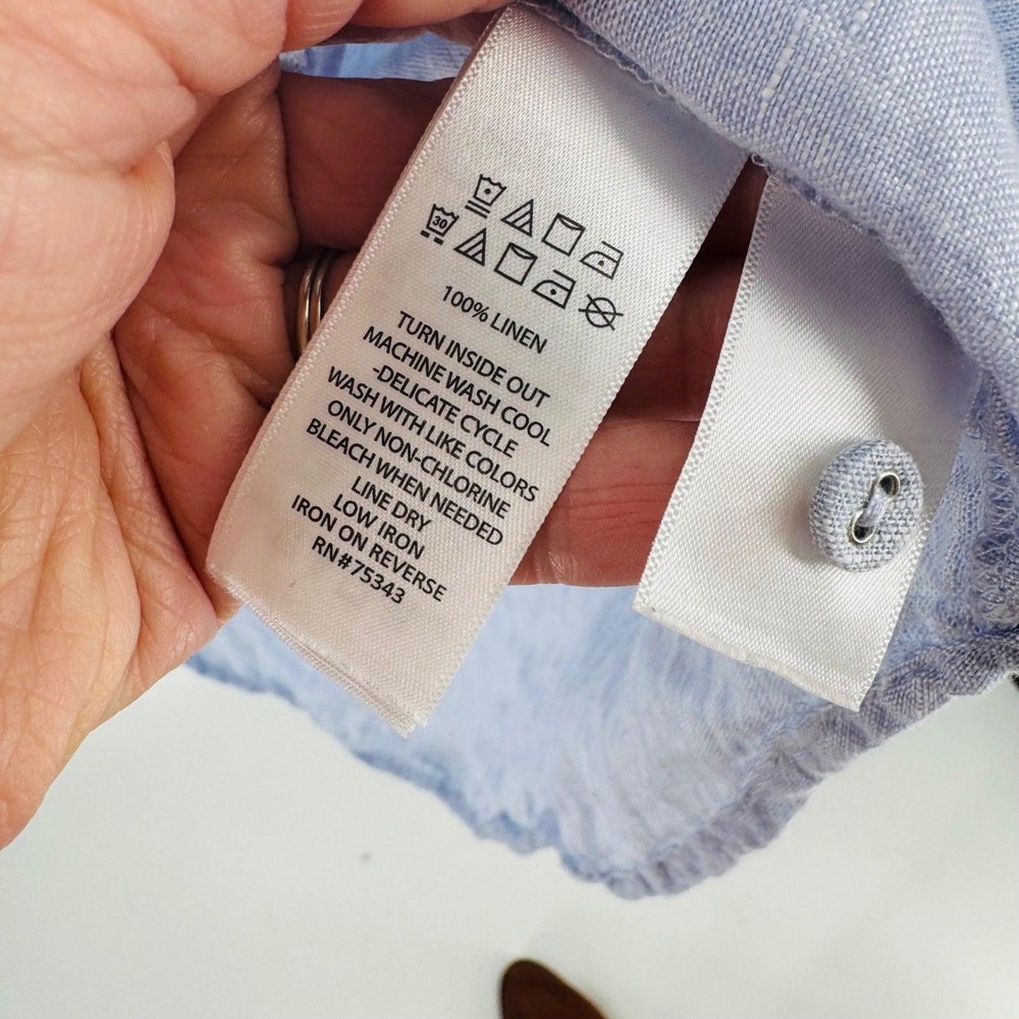 Sigrid Olsen Light Blue Linen Tunic Size XL Babydoll Coastal Lagenlook Drapey