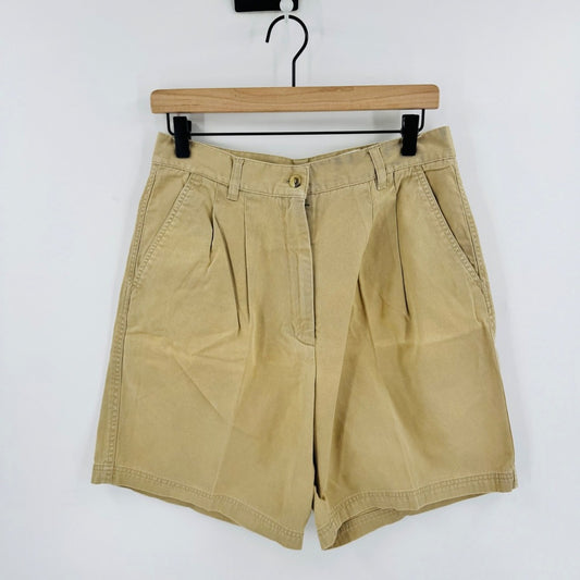Vintage Woolrich Pleated Chino Shorts Khaki Tan 14 High Rise Cotton Heritage
