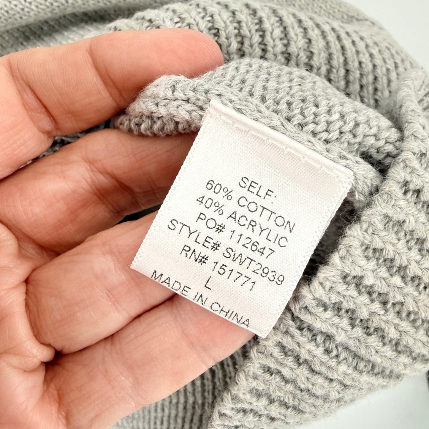 Le Lis Sweater Vest Grey Large American Flag Knit Sleeveless Patriotic Preppy