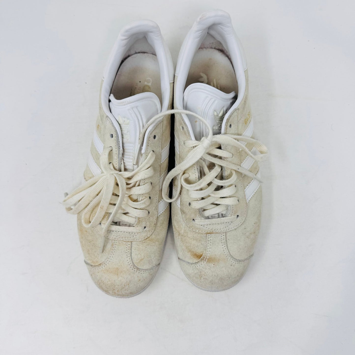 Adidas Gazelle Suede Sneakers Women’s Size 7.5 Beige White Classic Retro Shoes