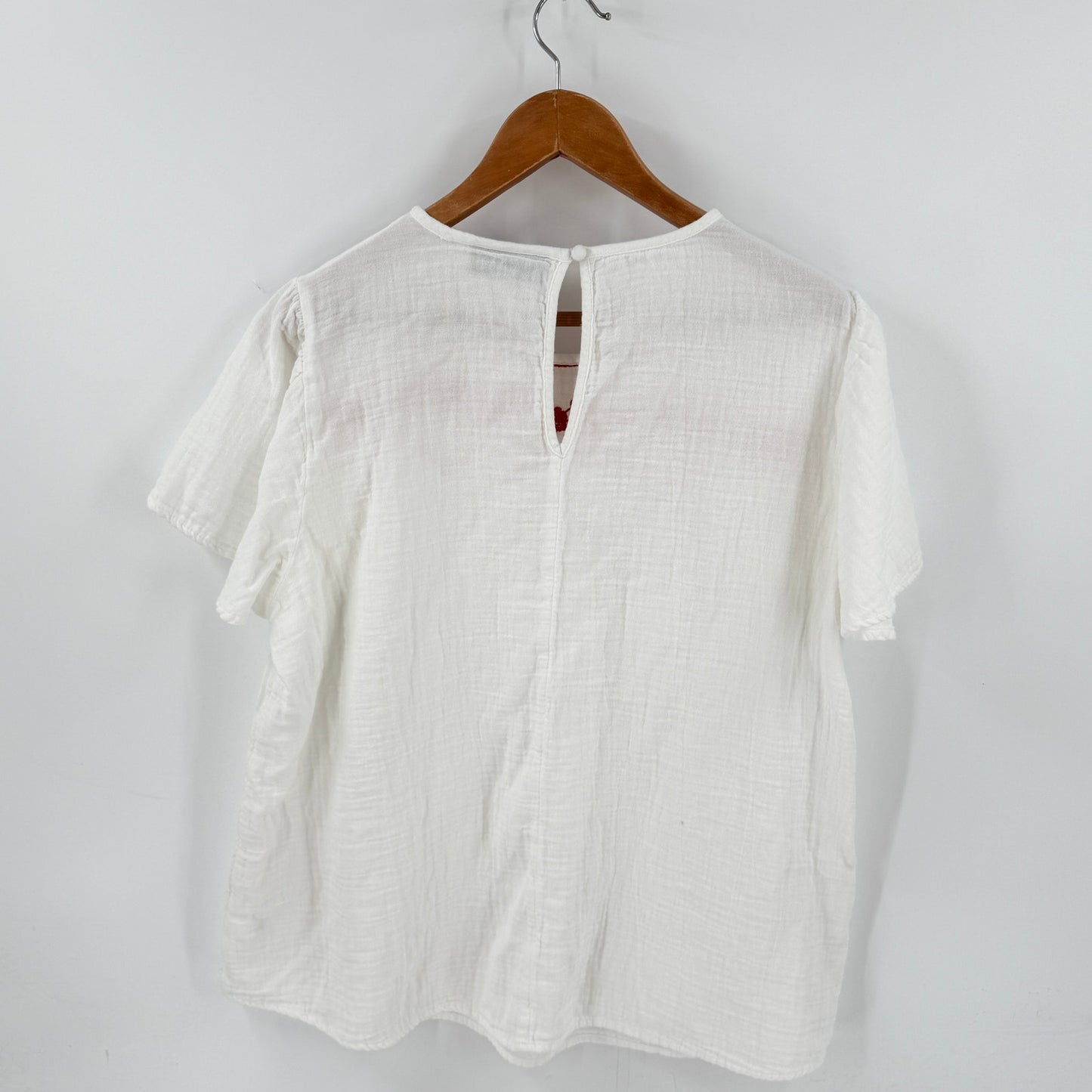 Lane Bryant Embroidered Peasant Top White Cotton Size 18 Coastal Americana