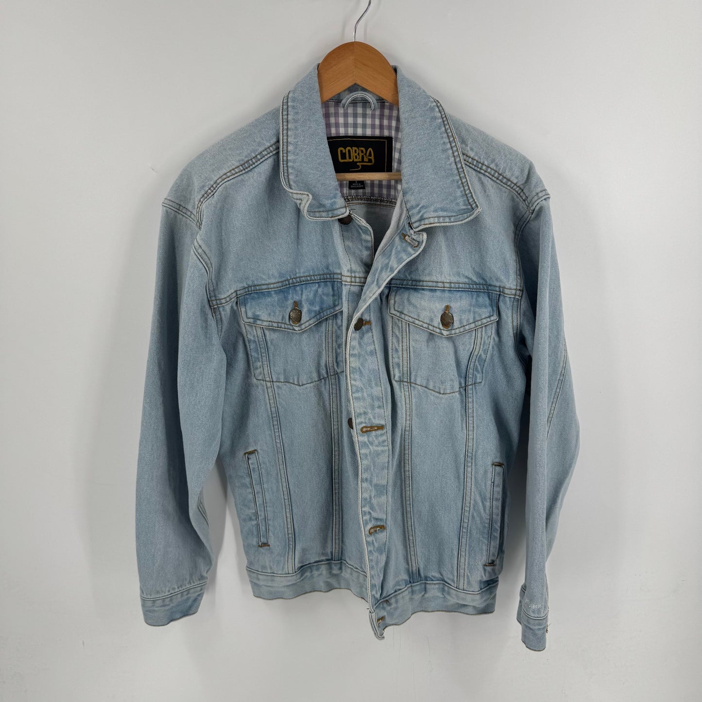 Vintage Cobra Light Wash Denim Jacket 100% Cotton Women’s Small