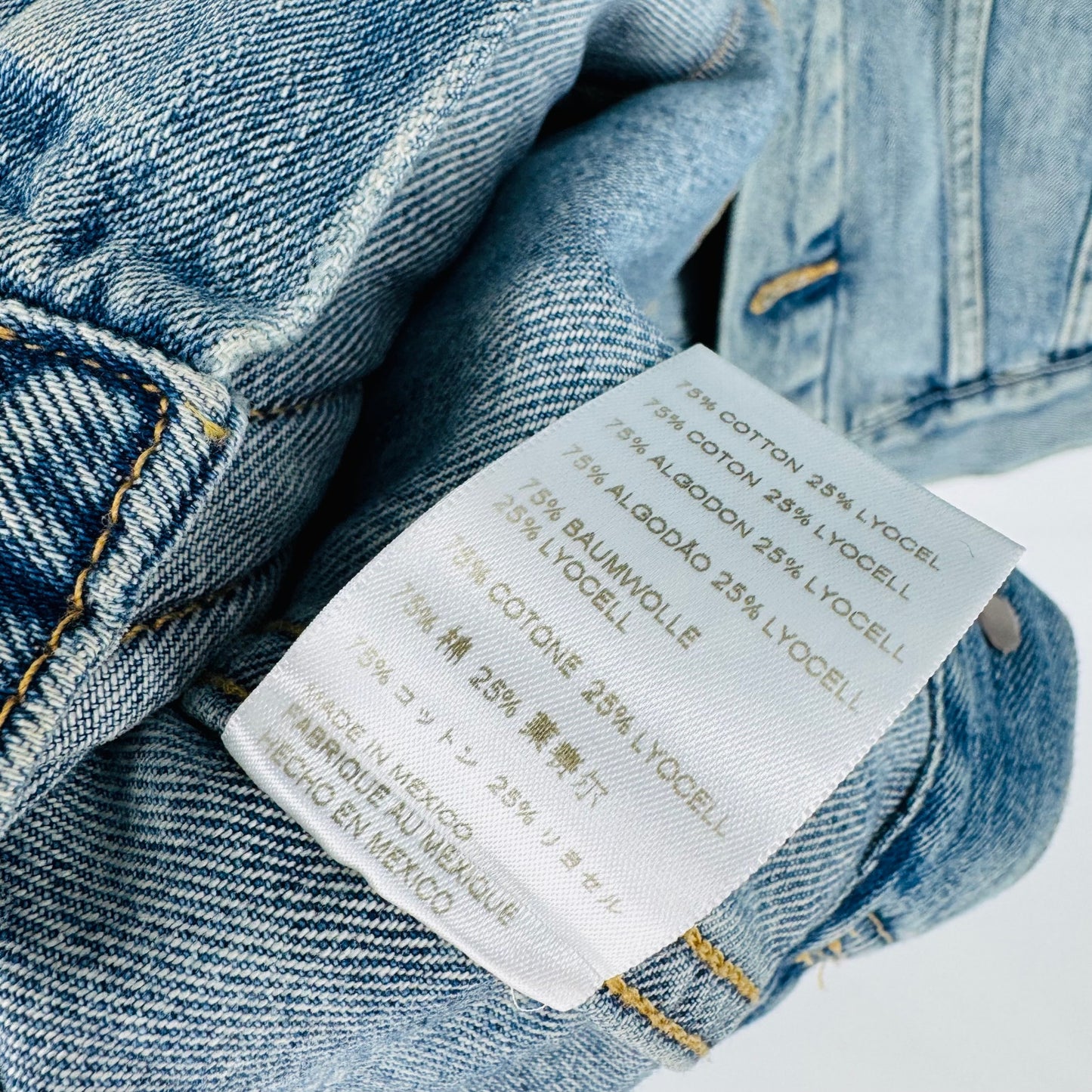 Able The Merly Jacket Distressed Denim Light Blue Wash Cotton Blend Size 1X