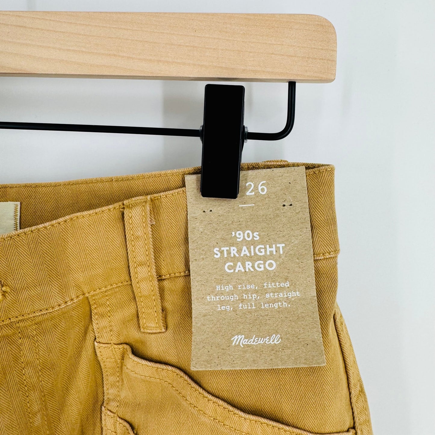 Madewell 90s Straight Cargo Pants Mustard Yellow Cotton NWT Women’s Size 26