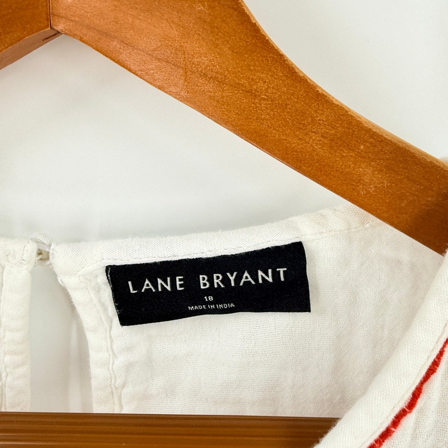 Lane Bryant Embroidered Peasant Top White Cotton Size 18 Coastal Americana