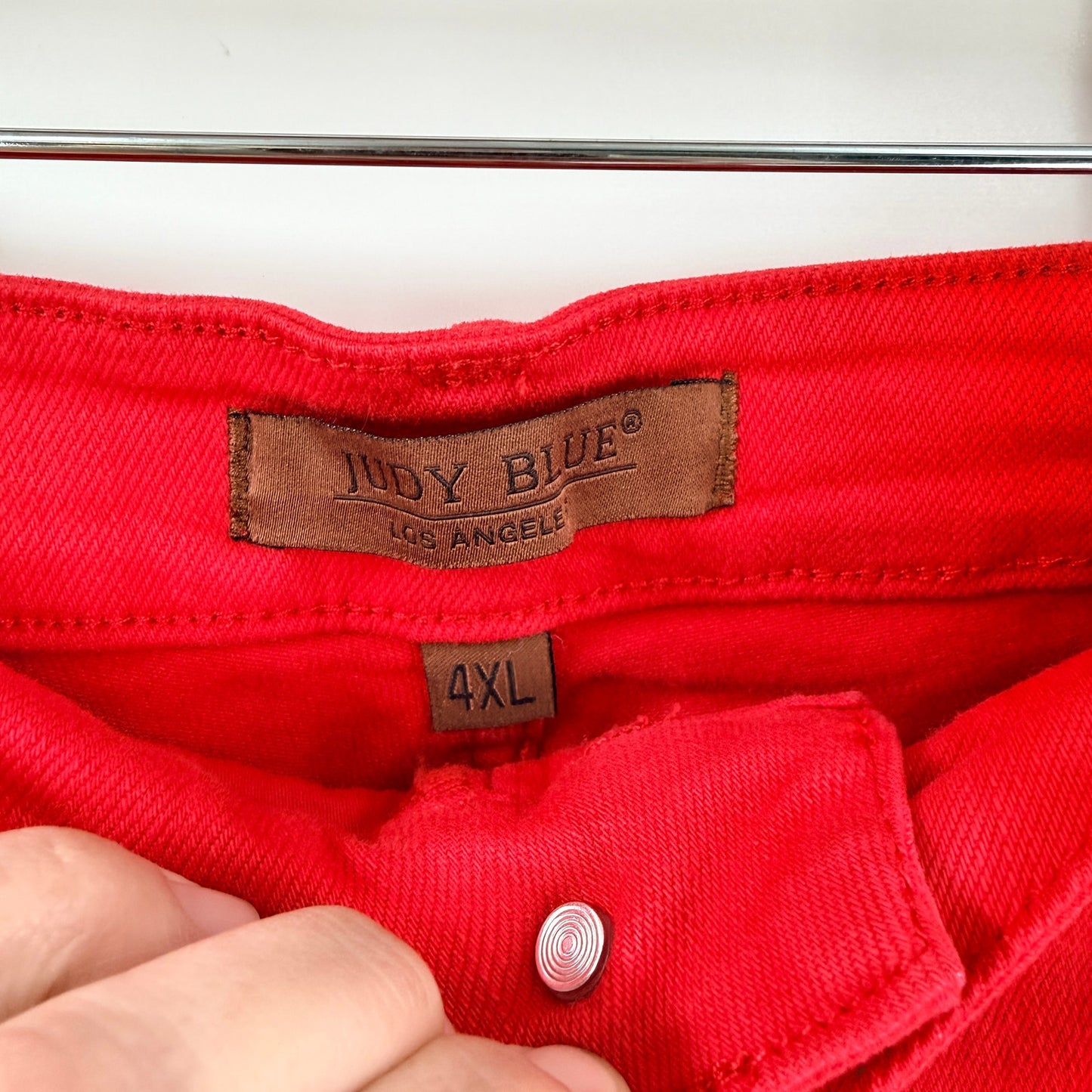 Judy Blue Bermuda Shorts Red 4XL Stretch Denim Mid Rise Summer Americana