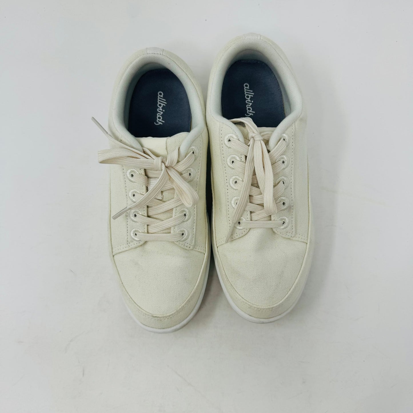 Allbirds Canvas Pacers Sneakers White Eco-Friendly Casual Shoes Lace Up Size 7