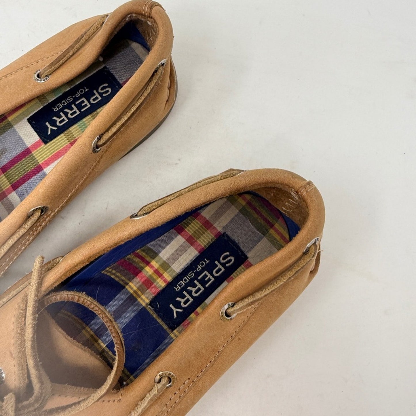 Sperry Authentic Original Leather Boat Shoes Tan 2 Eye Moc Toe Womens 7.5W