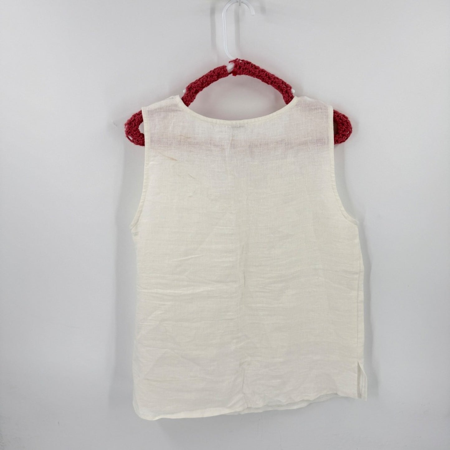 Linen Sea Sleeveless Linen Tank Top Natural Lithuania Minimalist Size L Large
