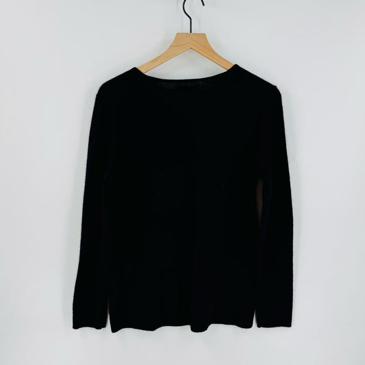 41 Hawthorn 100% Cashmere Black Crewneck Sweater Size L Minimalist Capsule
