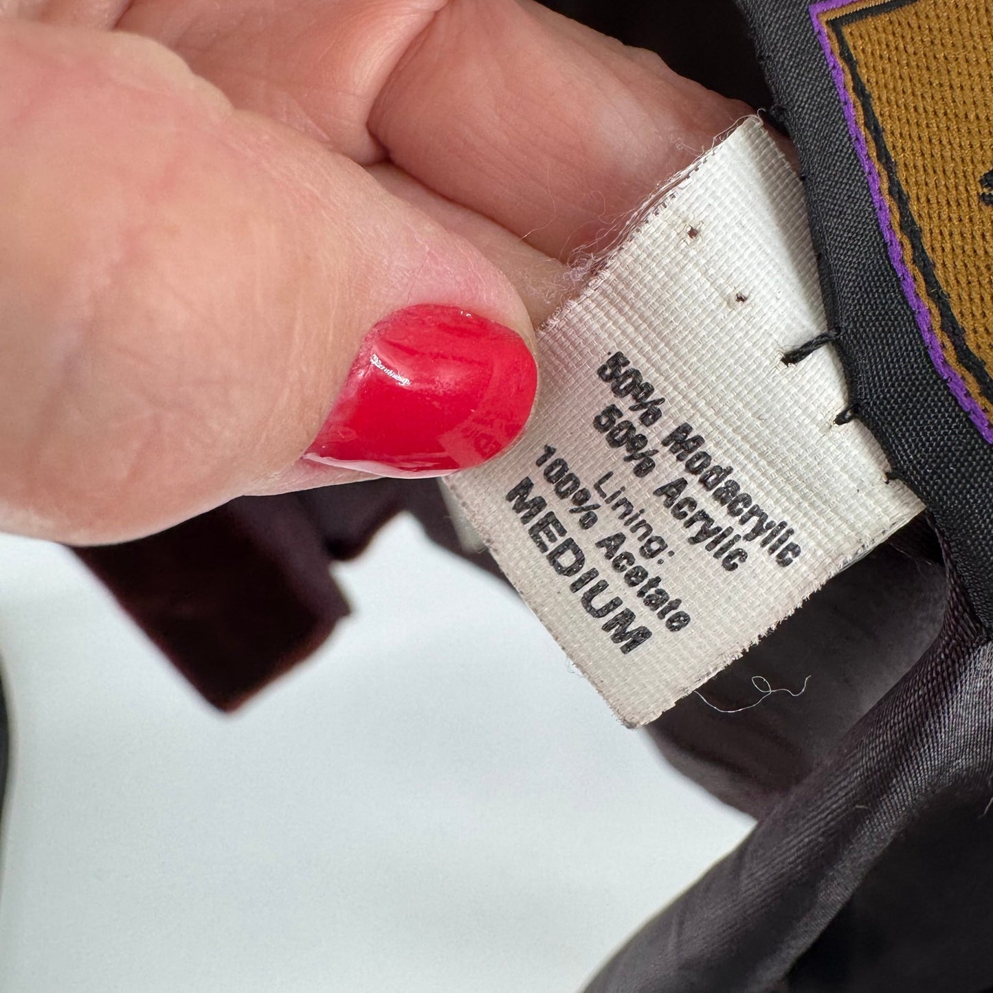 Vintage Foxrun Faux Fur Coat Made in USA Burgundy Plush Winter Jacket Size M