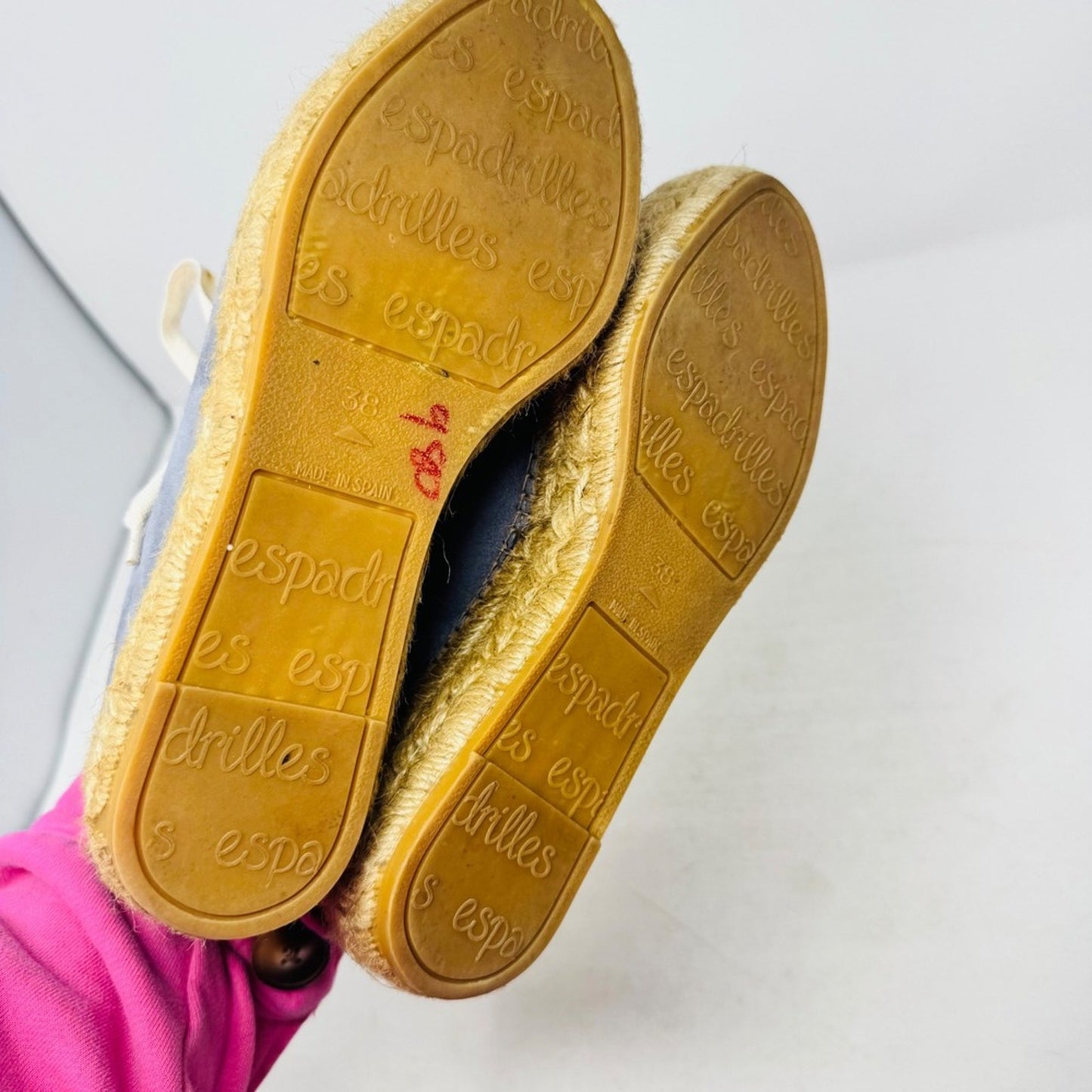 Eric Michael Blue Suede Espadrille Sneakers EU 38 Platform Spain Boho Coastal