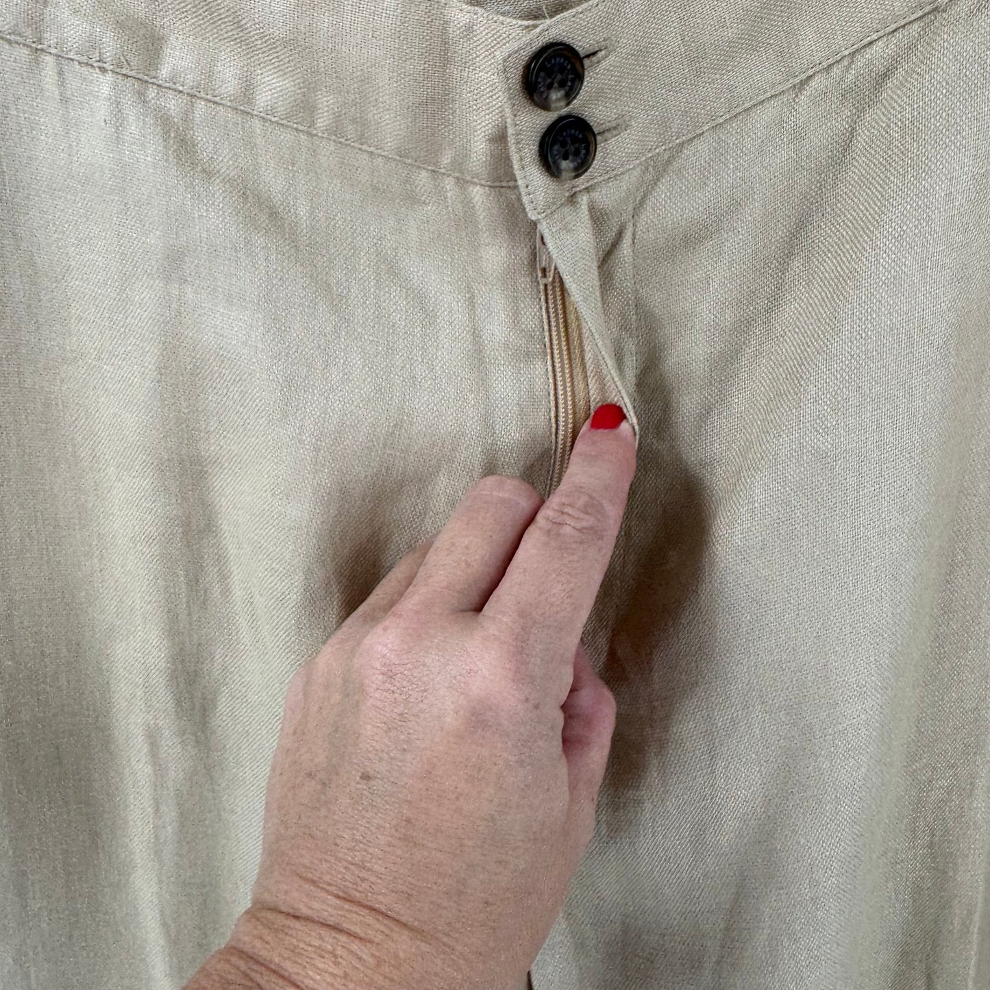 Lauren Ralph Lauren Women’s 16W Beige Linen Blend Wide Leg Pants