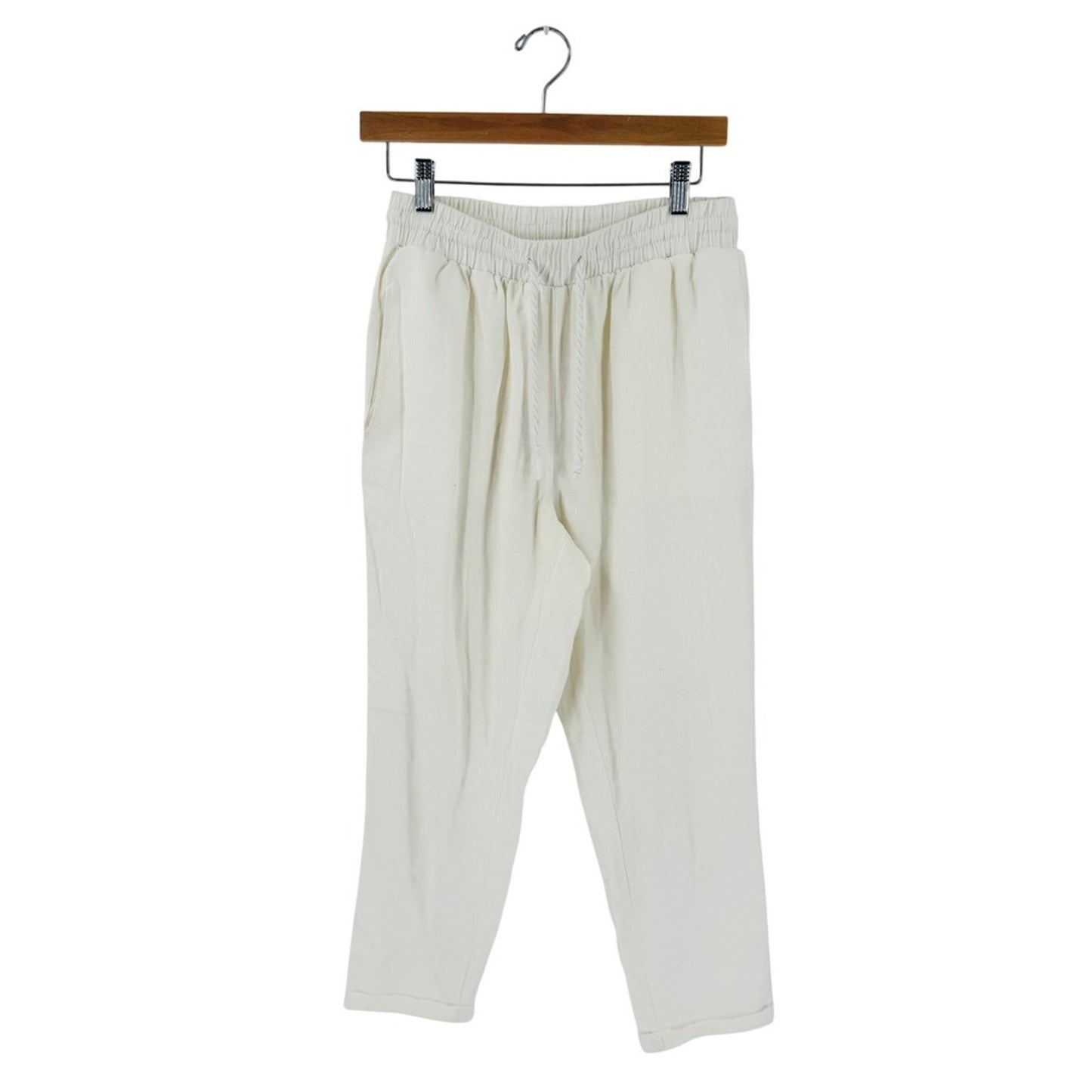 Simply Blessed Linen Blend Jogger Pants Cream Medium Coastal Summer Casual