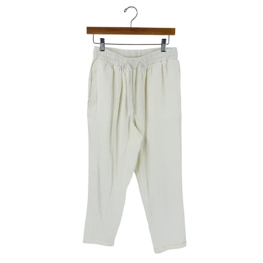 Simply Blessed Linen Blend Jogger Pants Cream Medium Coastal Summer Casual