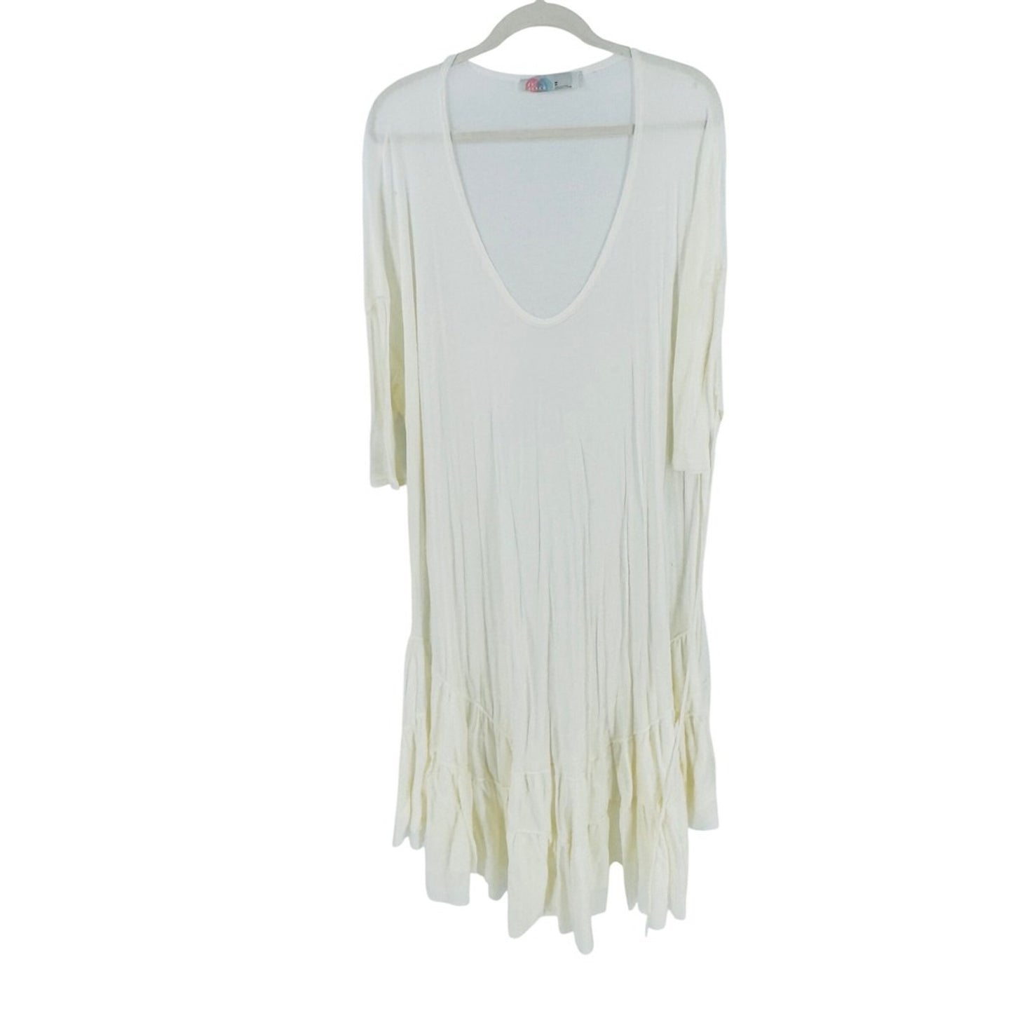 Free People Beach Ivory Soft Lightweight Flowy Midi Dress Size XS Boho Coastal