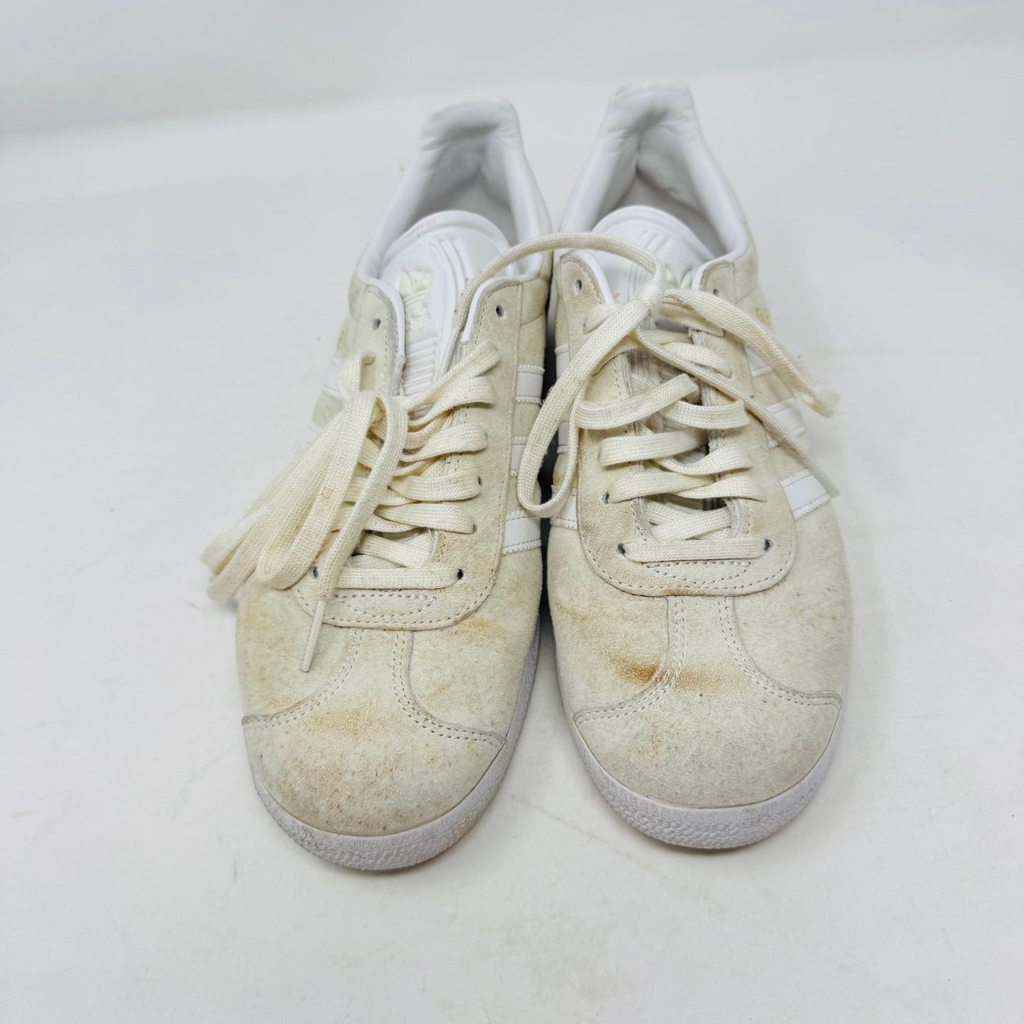 Adidas Gazelle Suede Sneakers Women’s Size 7.5 Beige White Classic Retro Shoes