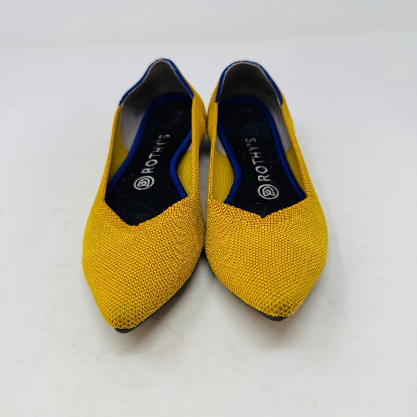 Rothy’s Point Flats Women’s Size 7 Yellow Knit Shoes Sustainable Washable Comfort