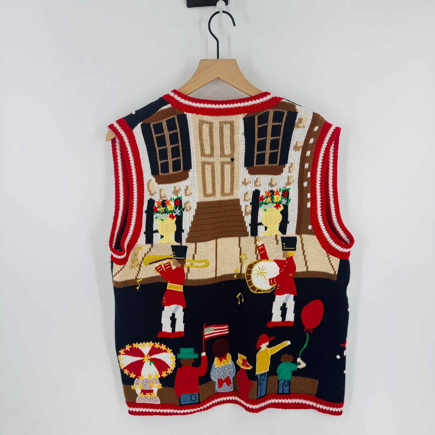 Vintage Eagle’s Eye Collectibles Patriotic Knit Vest Sleeveless V-Neck Size M