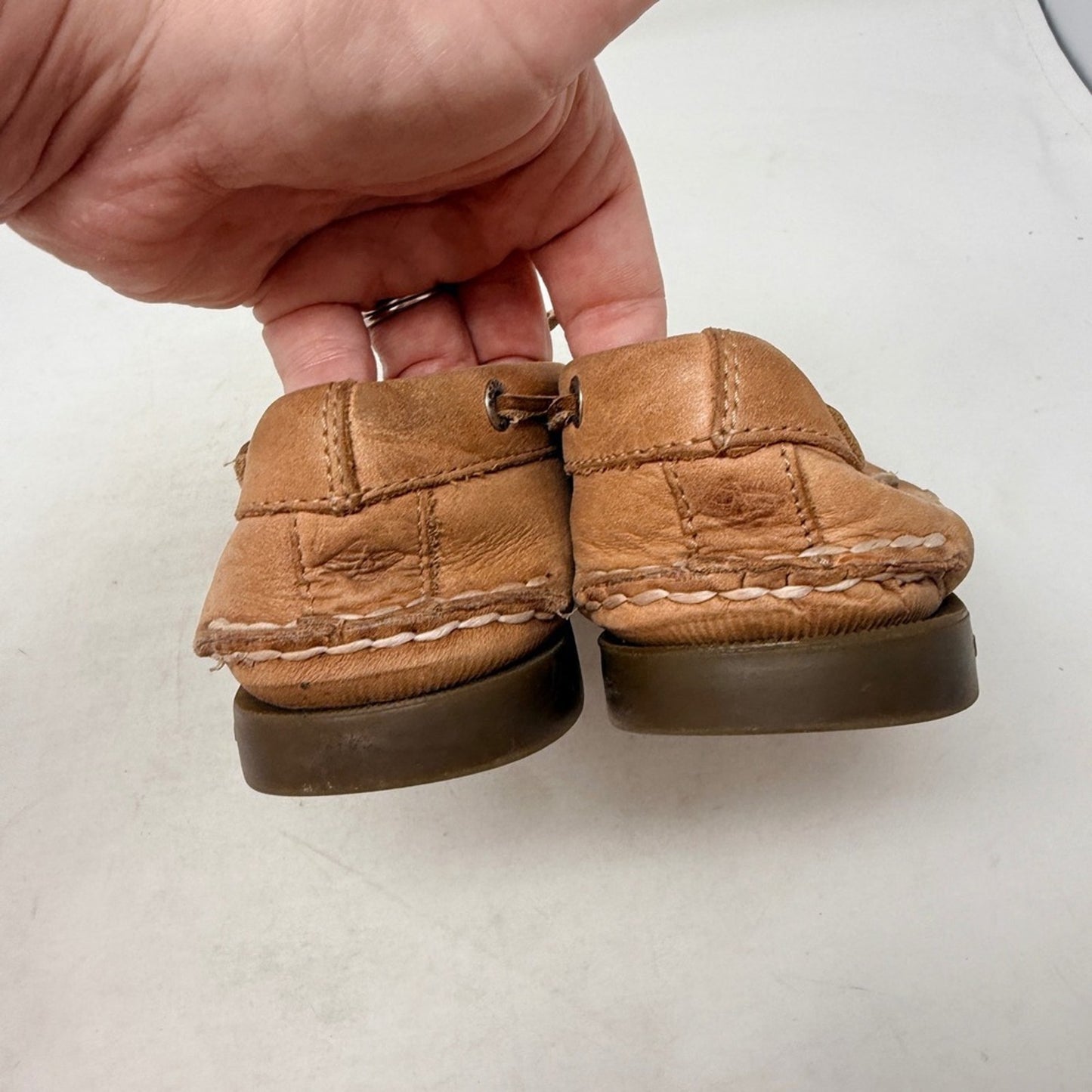 Sperry Authentic Original Leather Boat Shoes Tan 2 Eye Moc Toe Womens 7.5W