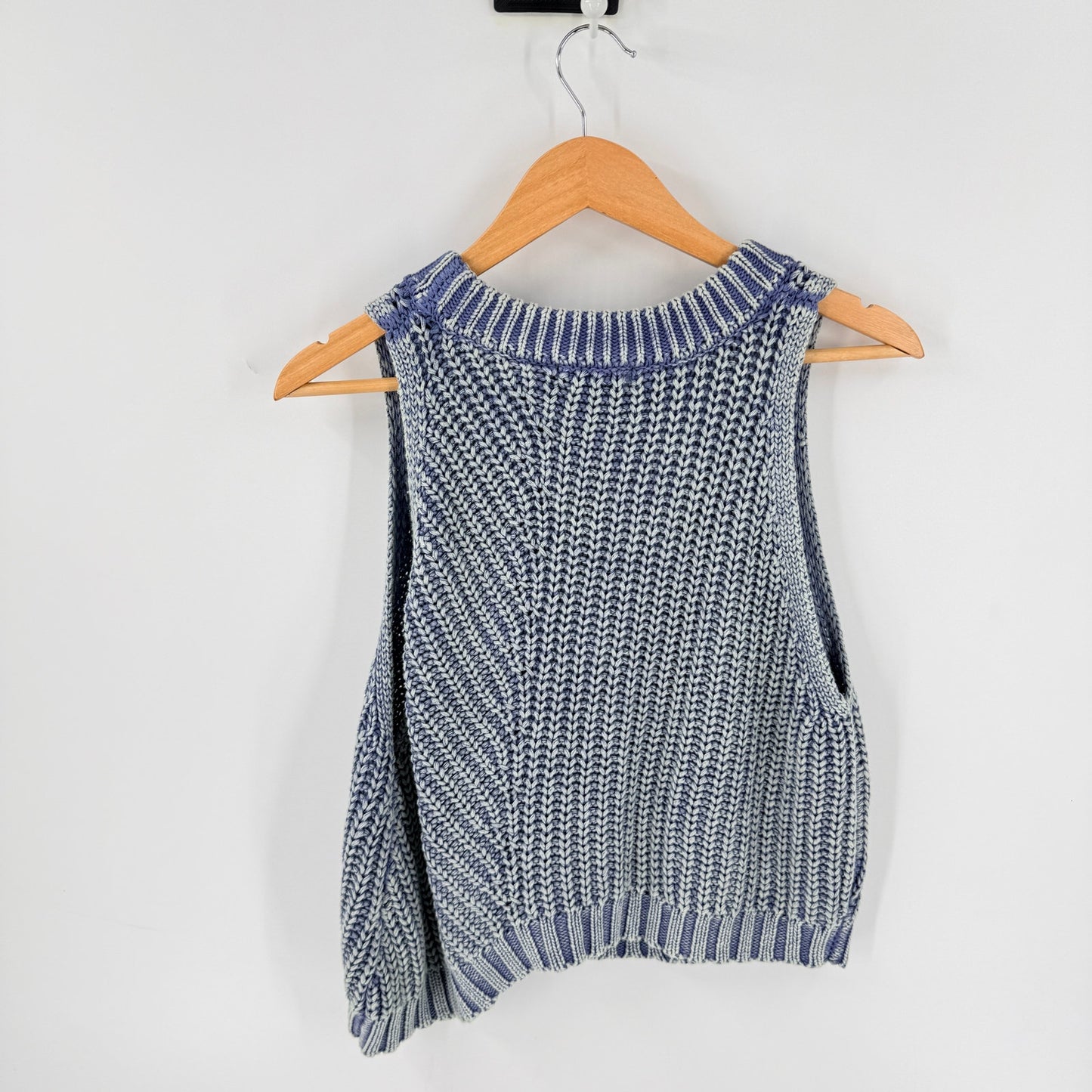 Fashion Nova Cable Knit Sweater Vest Blue White 2X NWT Coastal Preppy