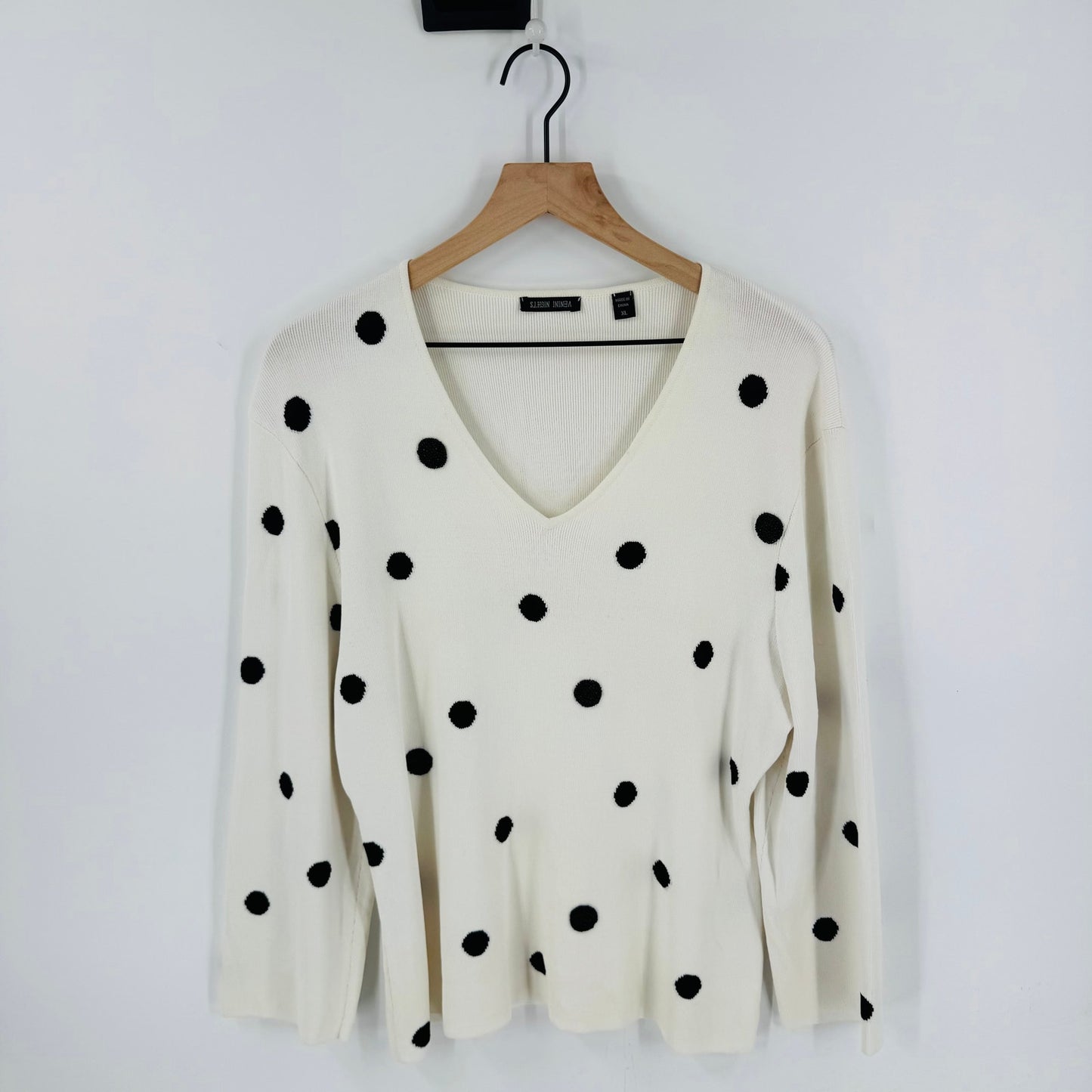 Vintage Venini Nights Embellished Polka Dot Lightweight Sweater XL Retro Look