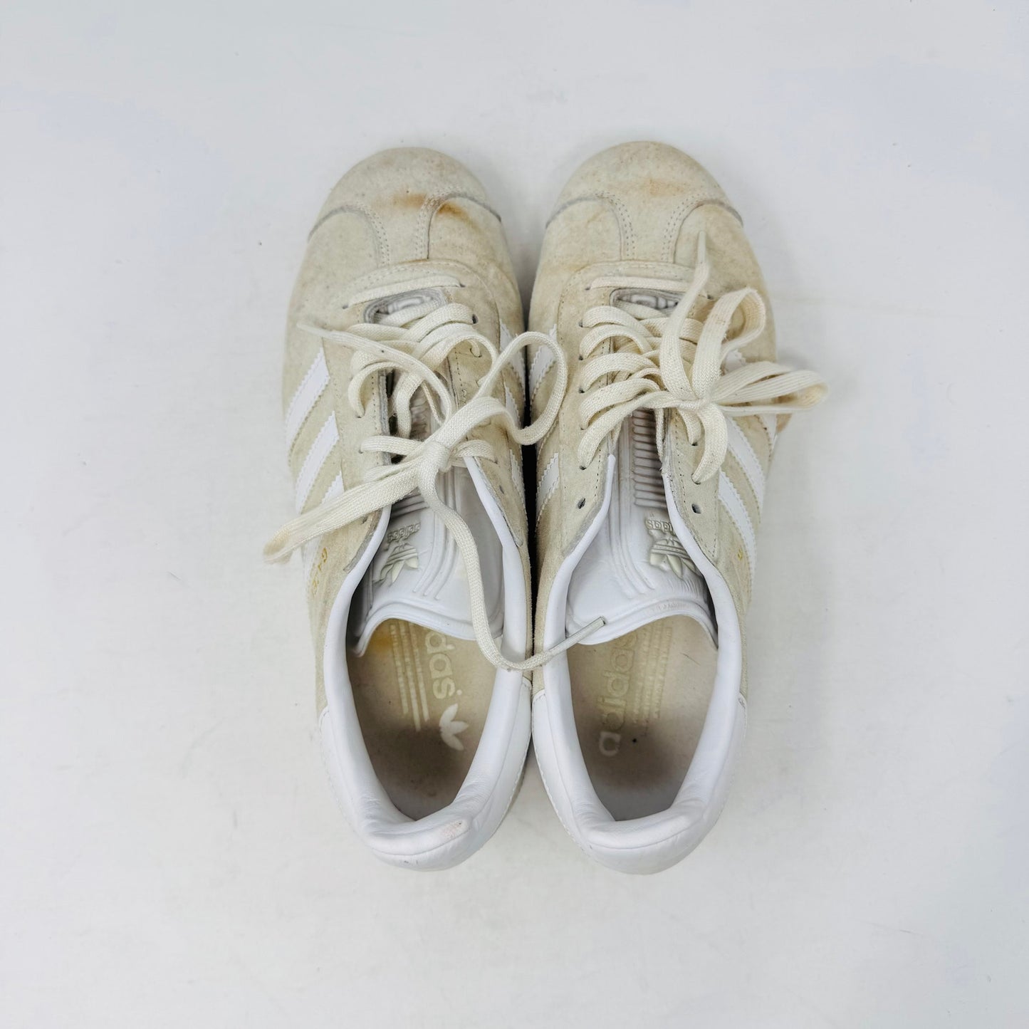 Adidas Gazelle Suede Sneakers Women’s Size 7.5 Beige White Classic Retro Shoes