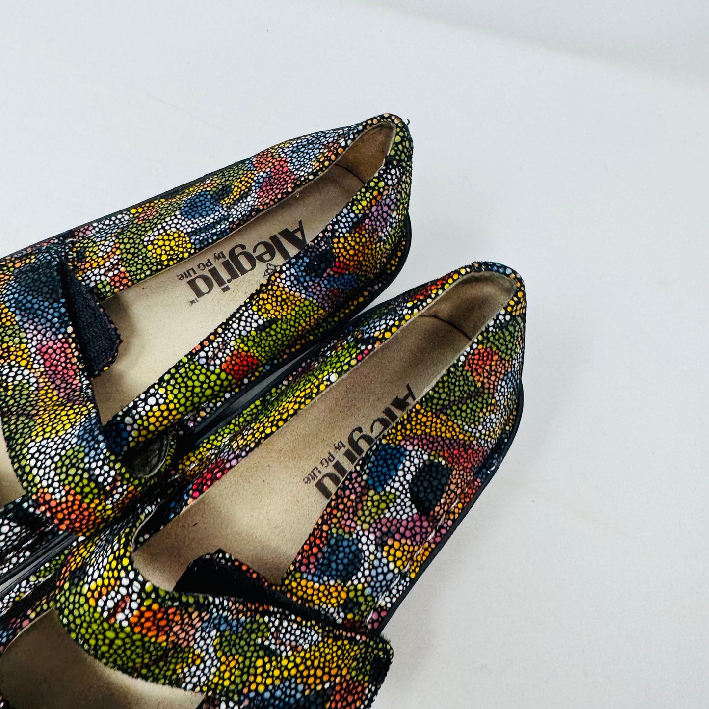 Alegria Feliz Mary Jane Flats Multicolor Comfort Leather Shoes Size 38