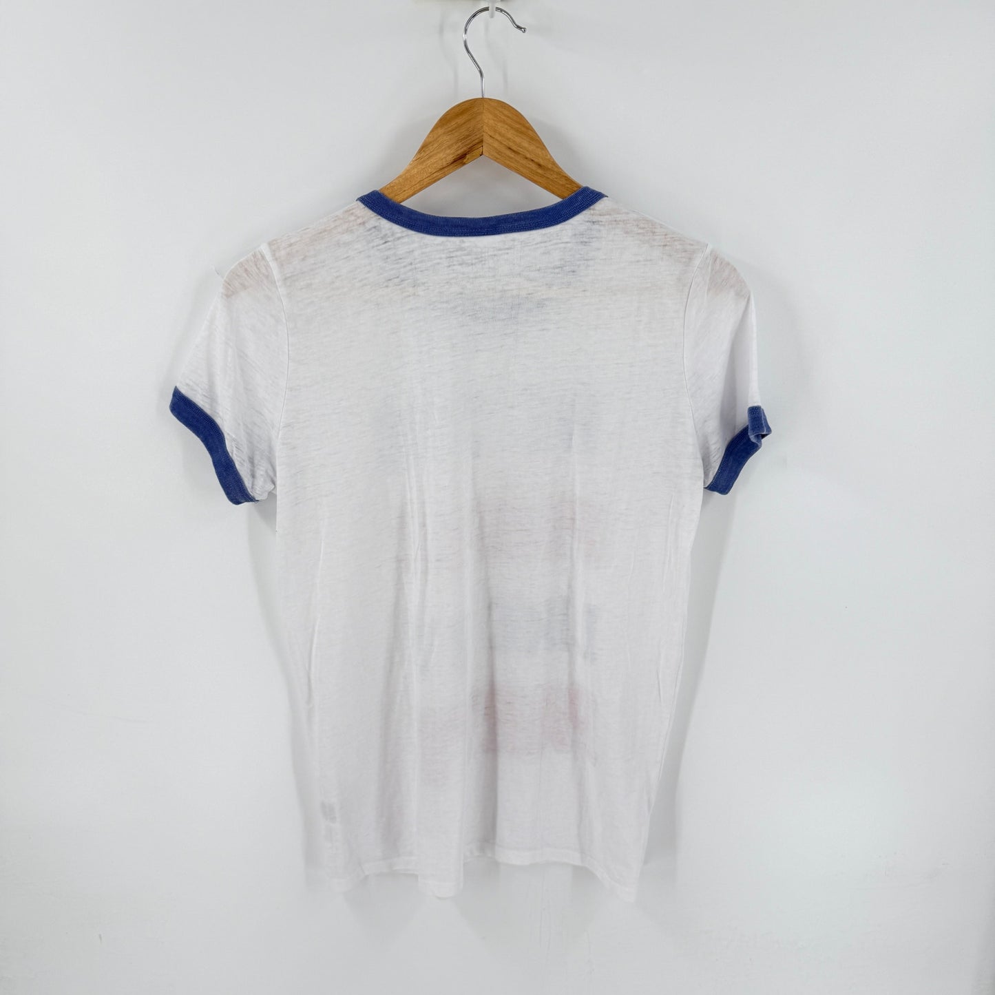 Freeze We The People Like To Party Ringer Tee White Blue Size Large Americana